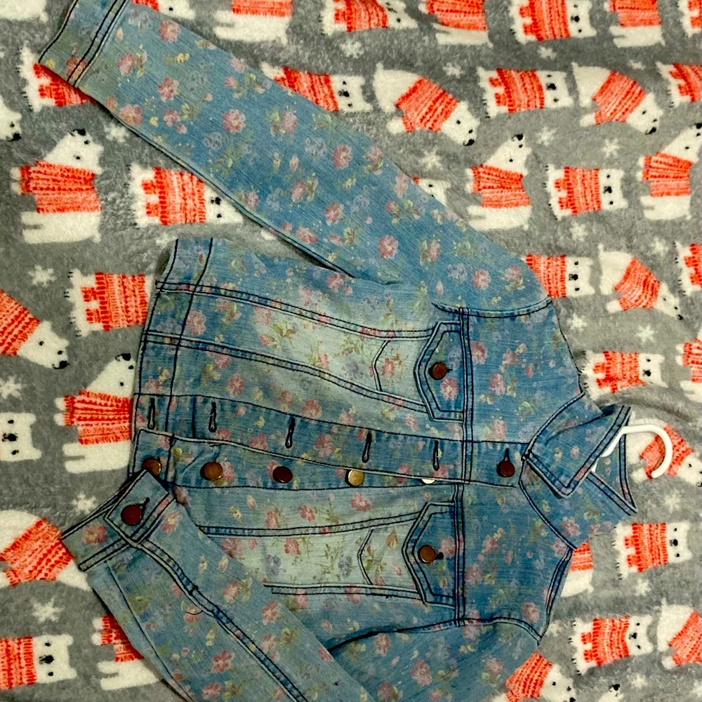 Floral kids Jean jacket